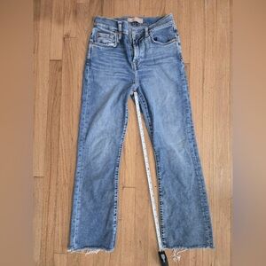 7 For All Mankind Luxe Vintage Jeans – HW Slim Kick, Raw Hem, Size 23